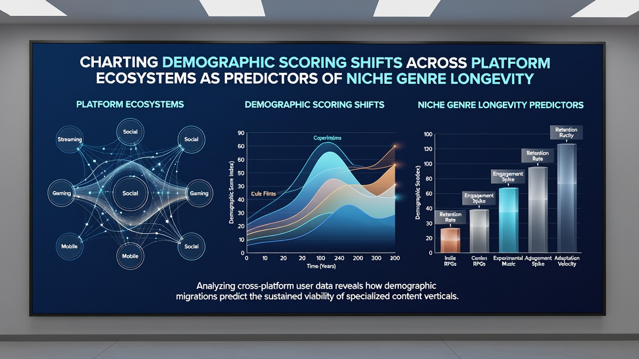 Infographic displaying platform migration flows and genre survival correlations from 2023 through 2026