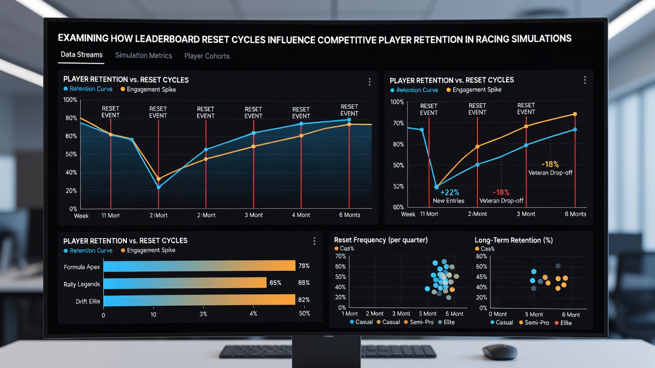 Graph displaying player retention metrics tied to leaderboard reset timelines in racing games