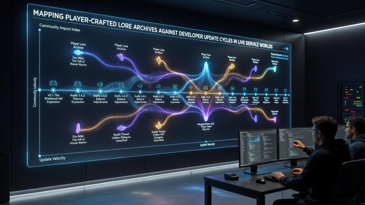 Timeline chart showing wiki edits aligned with developer patch releases in live service titles