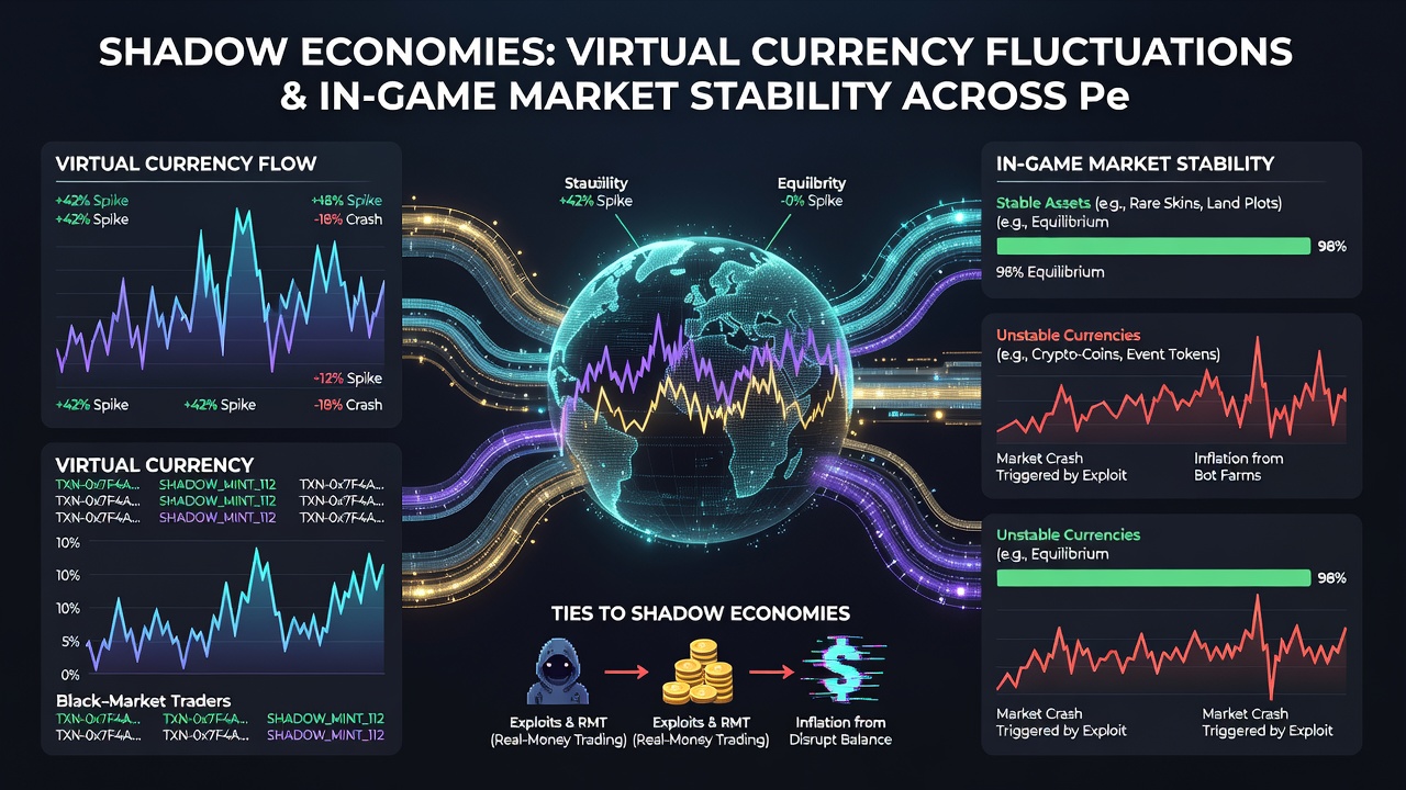 Auction house graphs showing price volatility linked to external currency inflows on MMO servers
