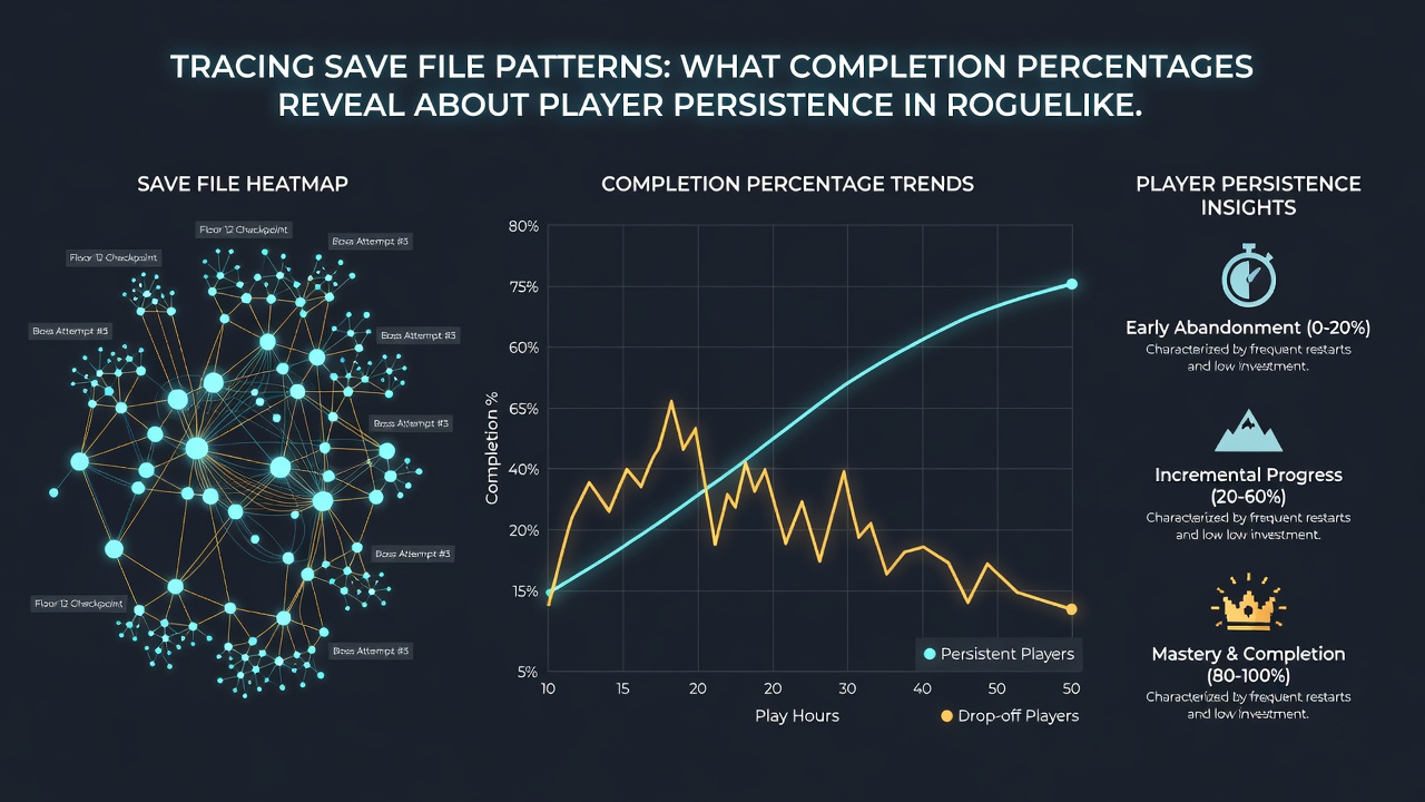 Graph illustrating completion percentage trends in roguelike games from 2024 to 2026