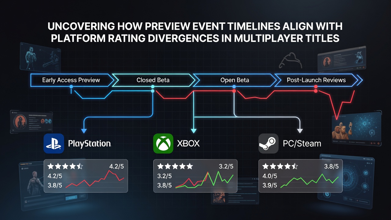 Comparison graph of multiplayer game ratings on different platforms following preview events